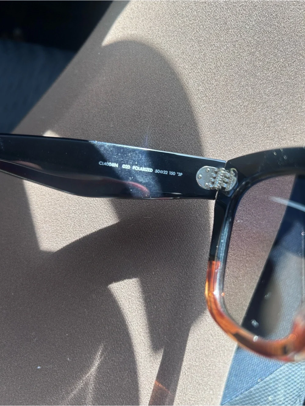 Celine Black and Tortoiseshell Square Sunglasses polarized